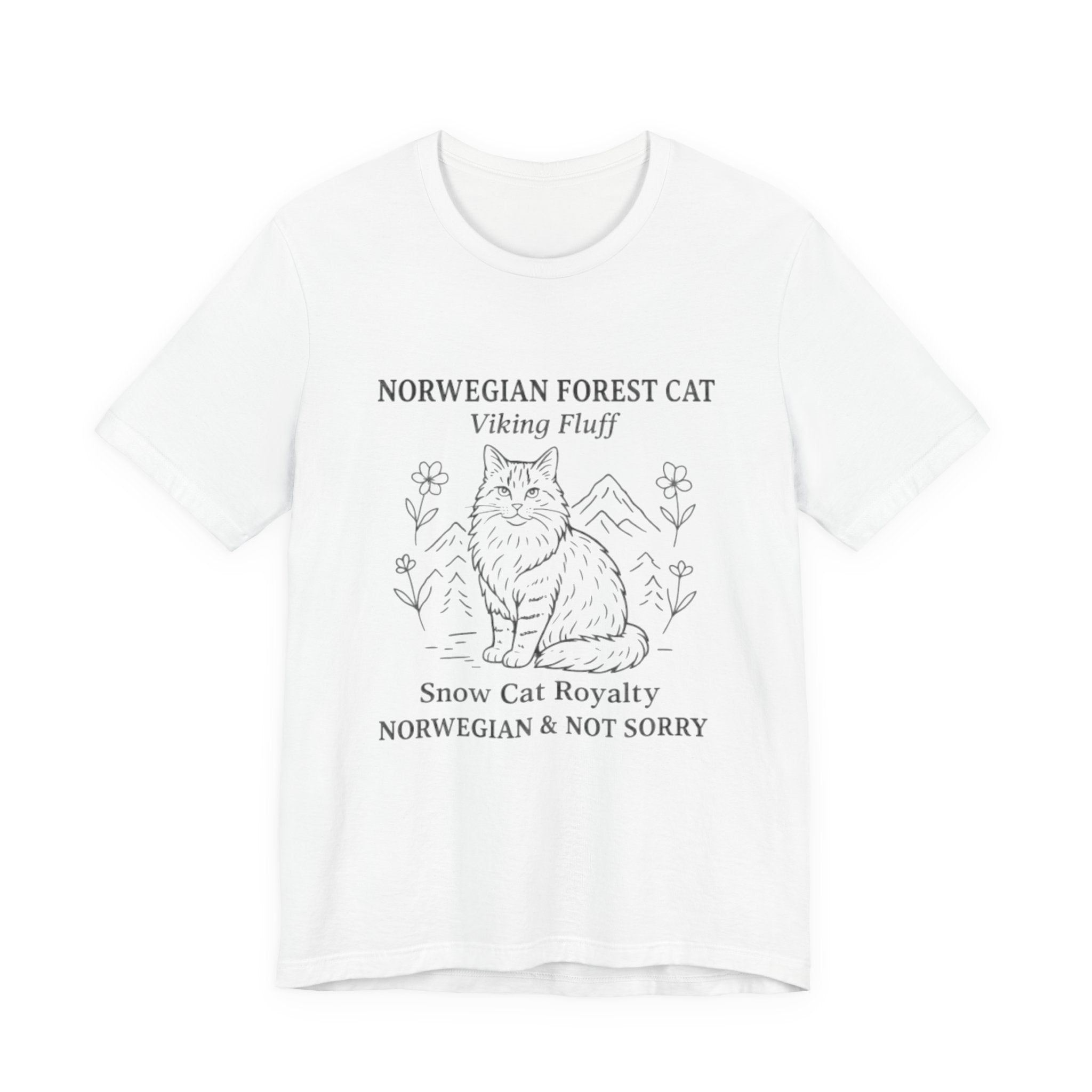 Norwegian Forest Cat Tee, Cozy Cat Lover Shirt, Unisex Vintage Animal Graphic T-Shirt, Gifts for Cat Lovers, Fun Cat Royalty Apparel