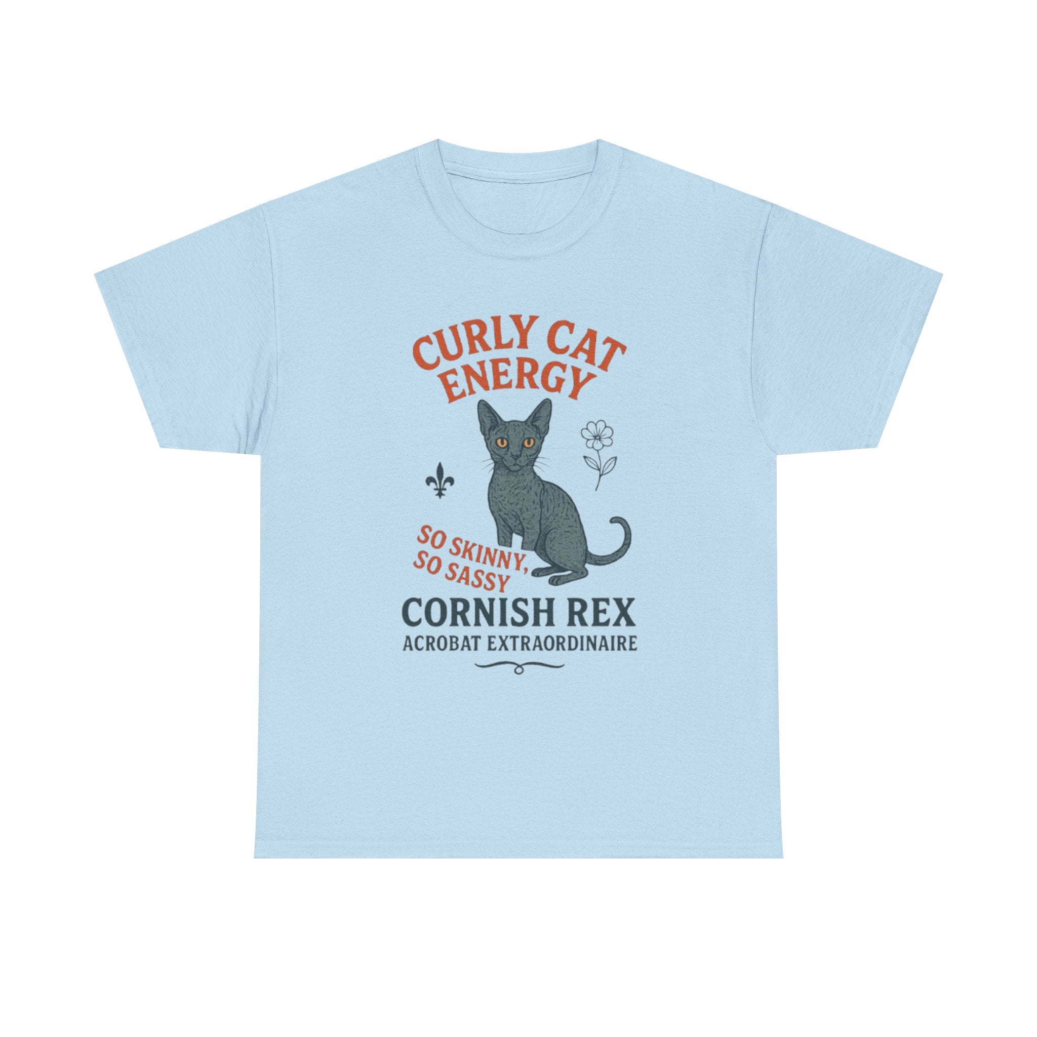 Curly Cat Energy Tee, Cute Cat Lover Shirt, Fun Gift for Pet Owners, Sassy Cat T-Shirt, Perfect for Birthdays or Holidays