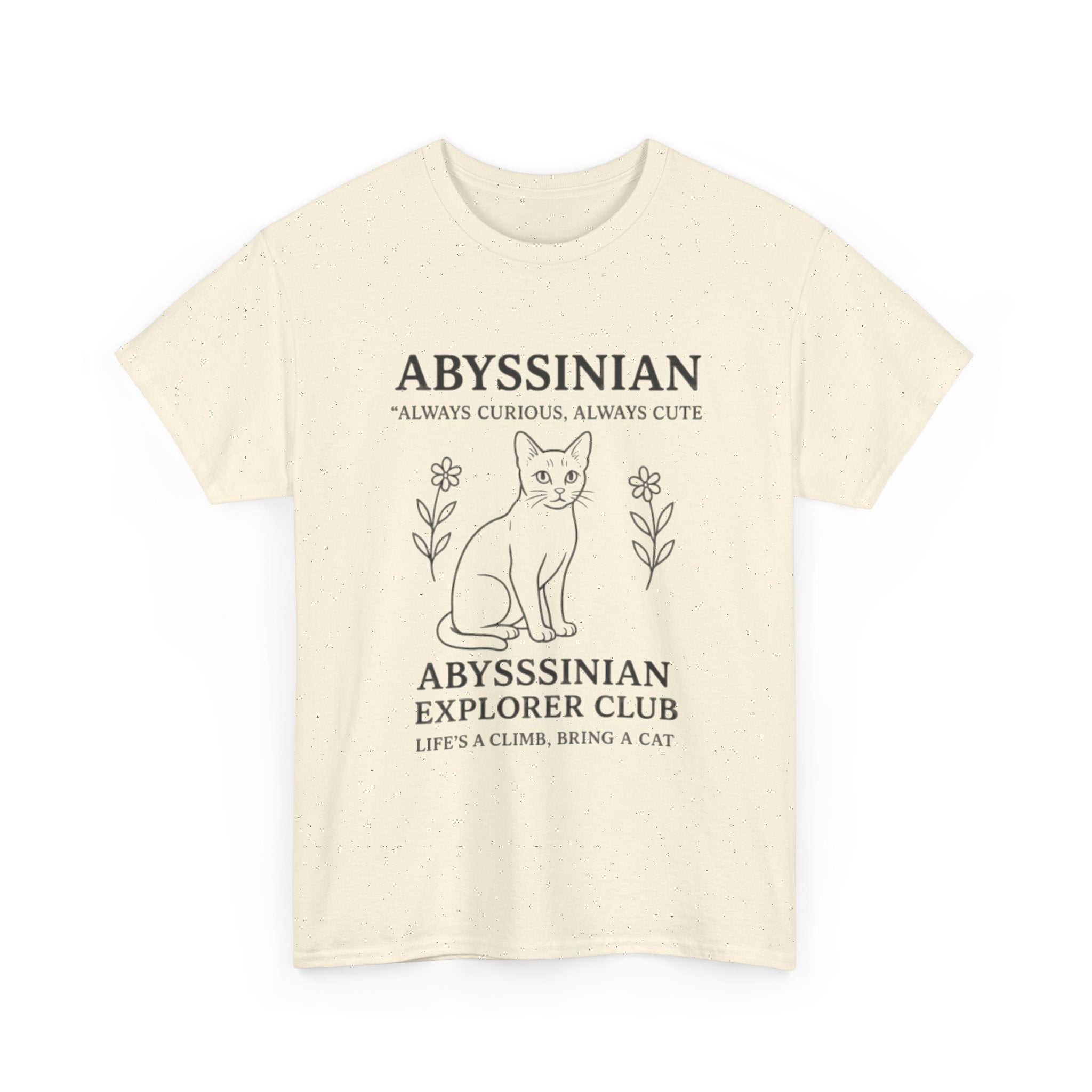 Abyssinian Explorer Club Tee, Cat Lover Shirt, Gift for Cat Parents, Unisex T-Shirt, Cute Cat Apparel, Pet Lover Outfit