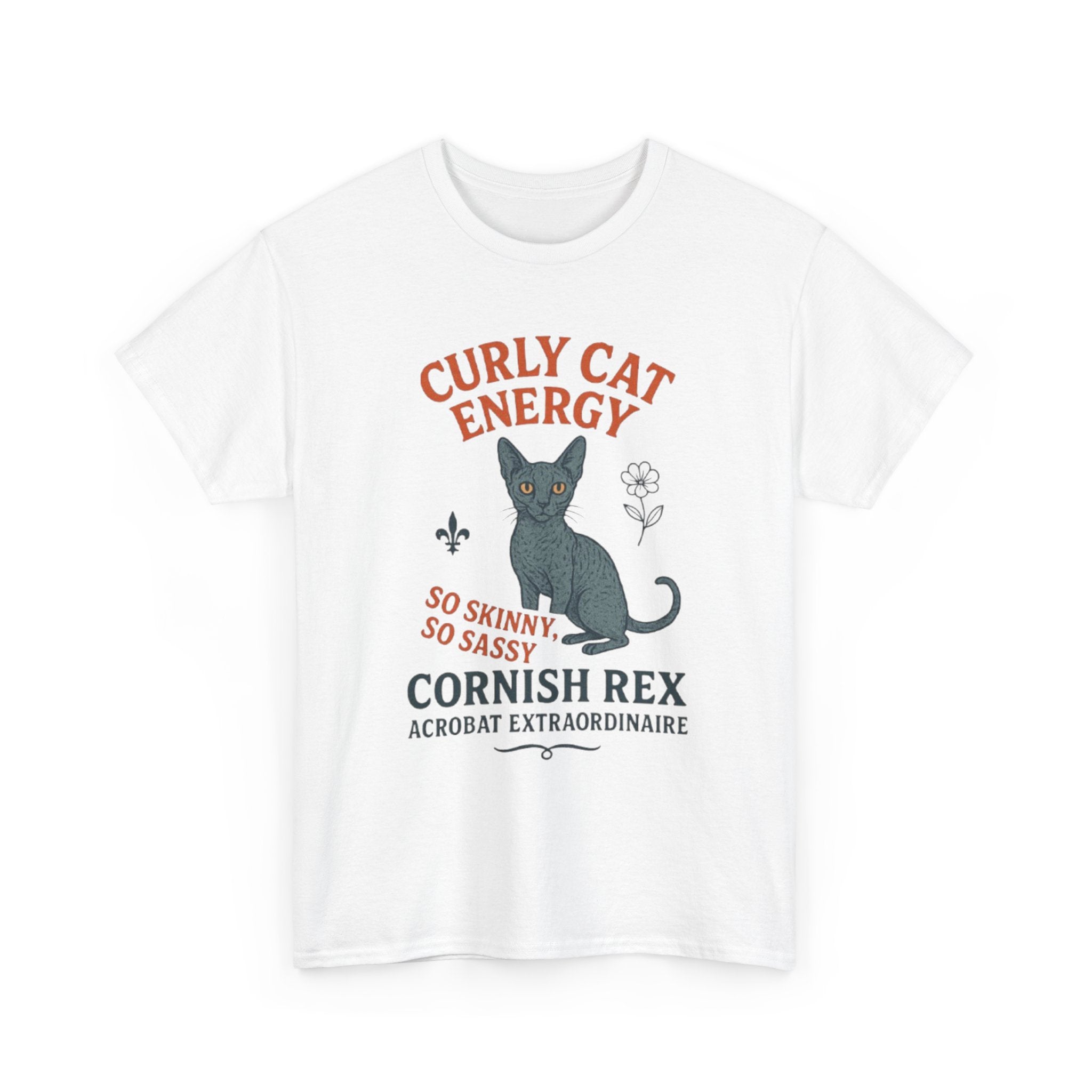Curly Cat Energy Tee, Cute Cat Lover Shirt, Fun Gift for Pet Owners, Sassy Cat T-Shirt, Perfect for Birthdays or Holidays