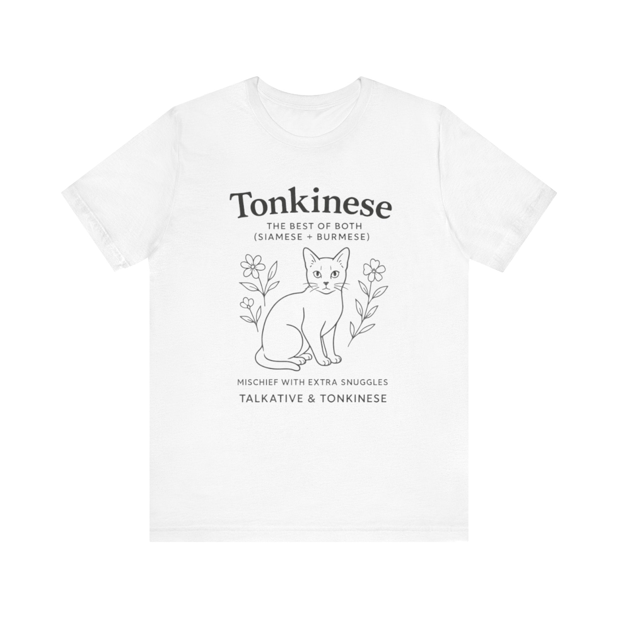 T-Shirts for Cat Lovers, Tonkinese Design Tee, Cute Animal Graphic Shirt, Gift for Cat Owners, Casual Pets Tee, Unisex Pet Lover's Top
