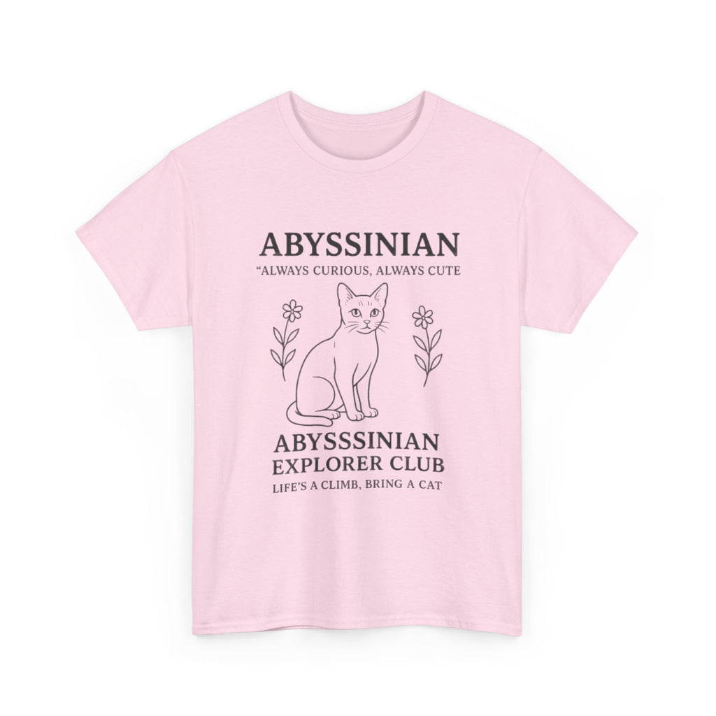 Abyssinian Explorer Club Tee, Cat Lover Shirt, Gift for Cat Parents, Unisex T-Shirt, Cute Cat Apparel, Pet Lover Outfit