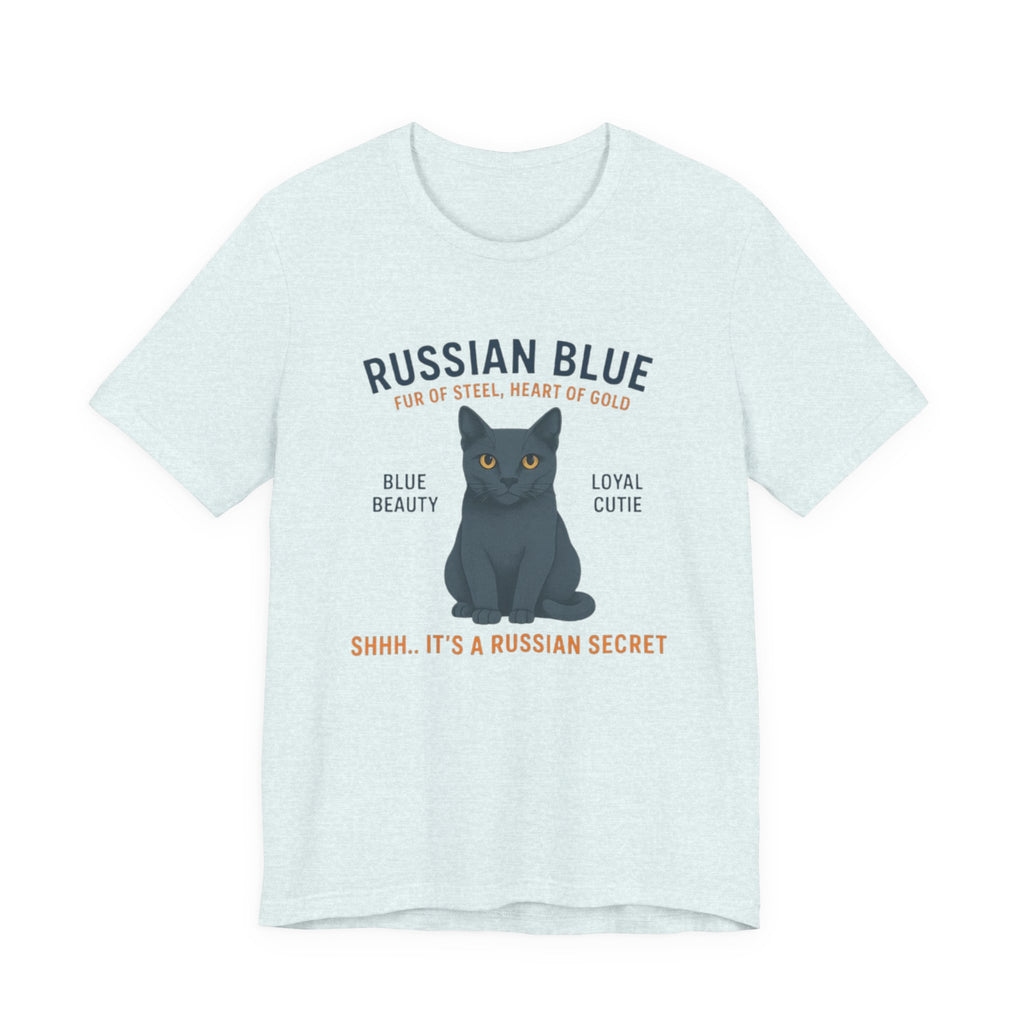 Russian Blue Cat Tee Shirt - Cat Lover Gift, Cute Cat Apparel, Pet Owner Shirt, Animal Lover Top, Funny Cat Humor T-shirt