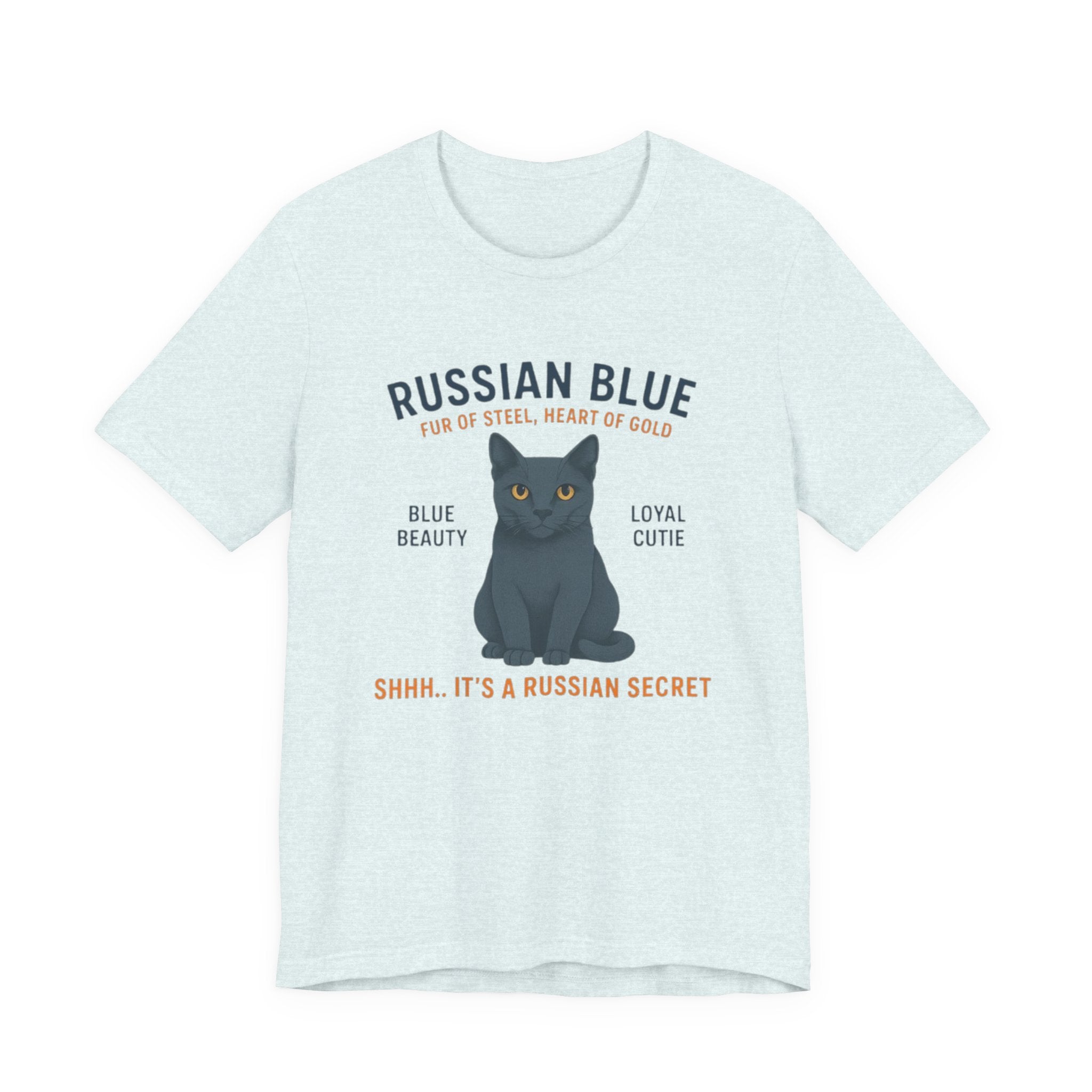 Russian Blue Cat Tee Shirt - Cat Lover Gift, Cute Cat Apparel, Pet Owner Shirt, Animal Lover Top, Funny Cat Humor T-shirt