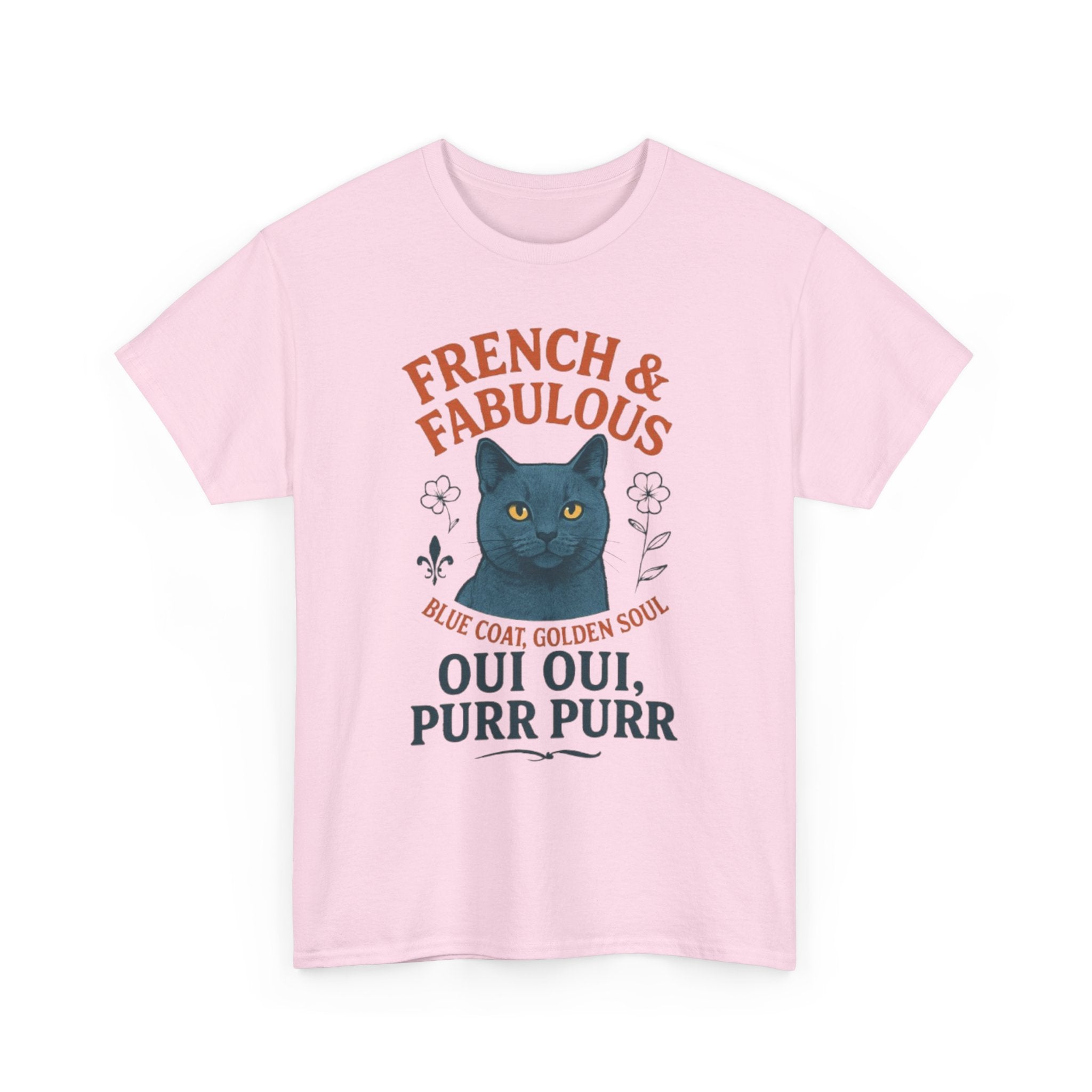 French & Fabulous Cat T-Shirt, Cute Cat Tee, Fun Gift for Cat Lovers, Animal Lover Tee, Unique Cat Apparel
