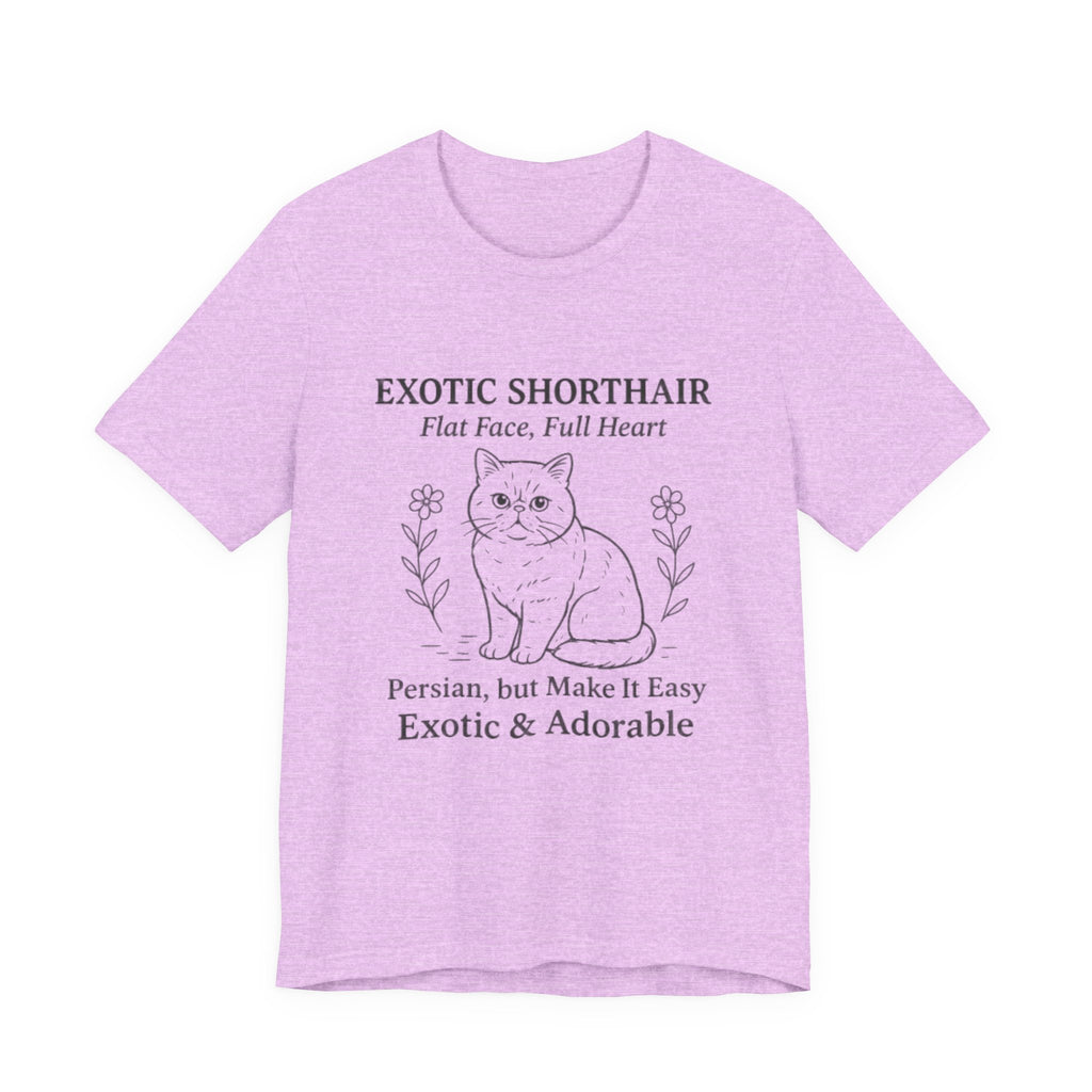Exotic Shorthair Cat Lover Tee, Unisex Jersey Short Sleeve Tee, Cute Cat Shirt, Gift for Cat Lovers, Feline Enthusiast Apparel