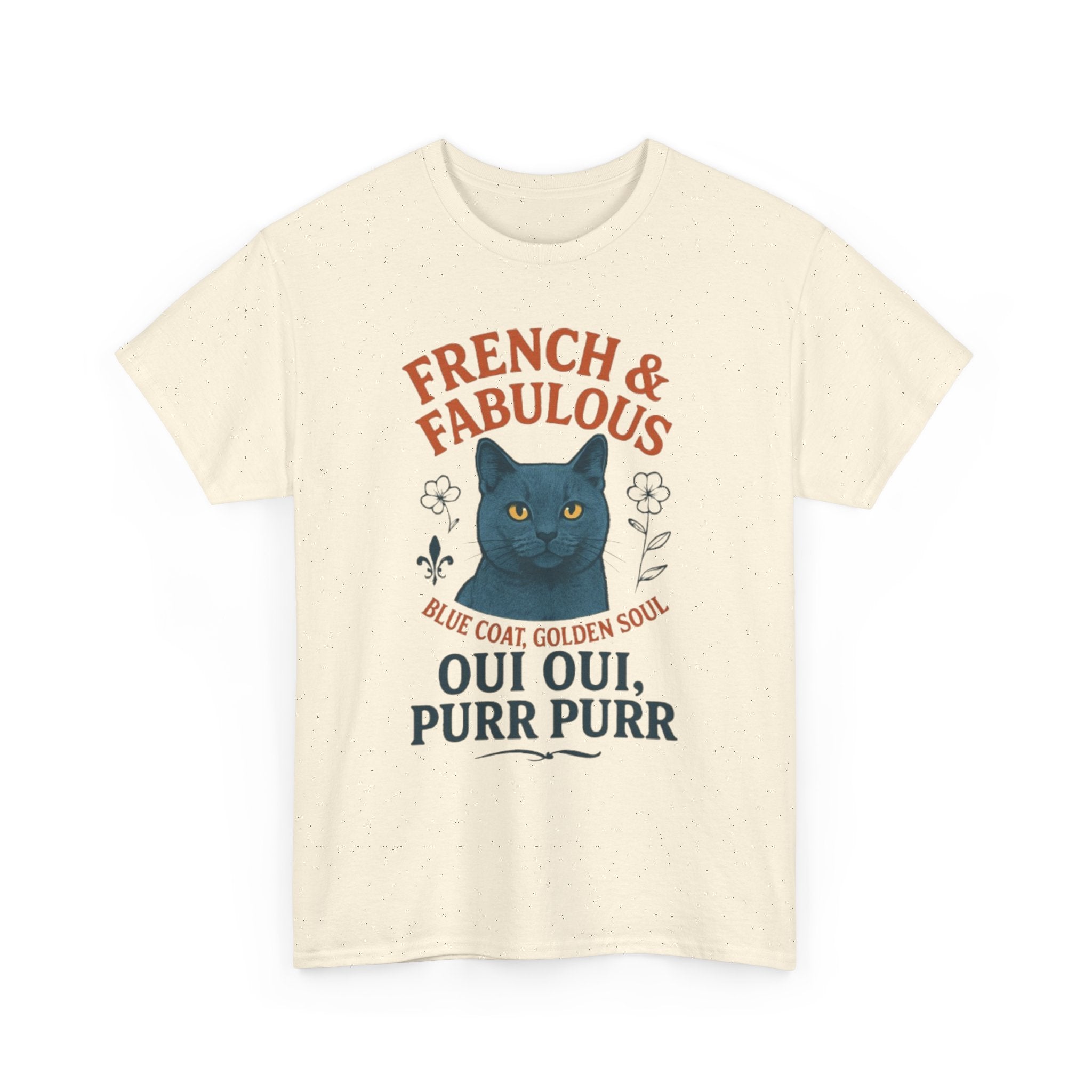 French & Fabulous Cat T-Shirt, Cute Cat Tee, Fun Gift for Cat Lovers, Animal Lover Tee, Unique Cat Apparel