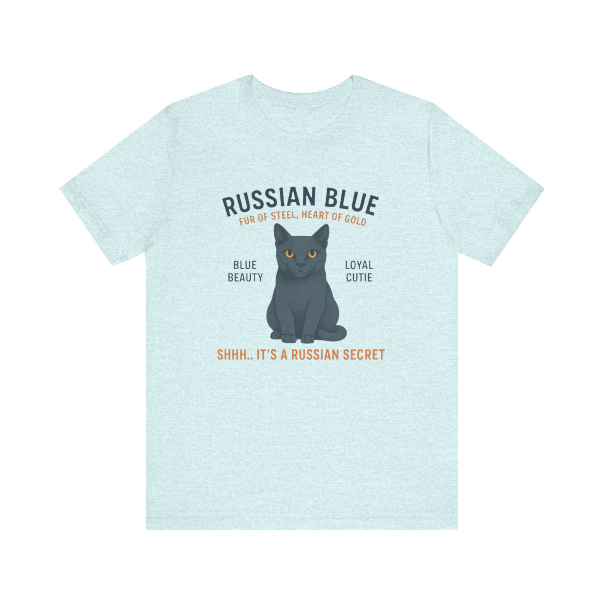 Russian Blue Cat Tee Shirt - Cat Lover Gift, Cute Cat Apparel, Pet Owner Shirt, Animal Lover Top, Funny Cat Humor T-shirt