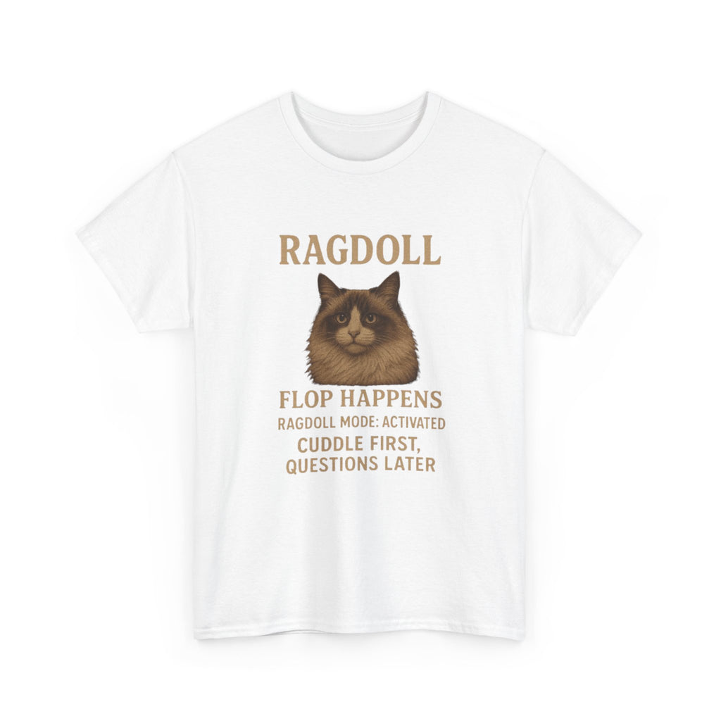 Ragdoll Cat Humor Tee, Pet Lover T-Shirt, Funny Cat Gift, Unisex Cotton Shirt, Cuddle Mode Activated Quote