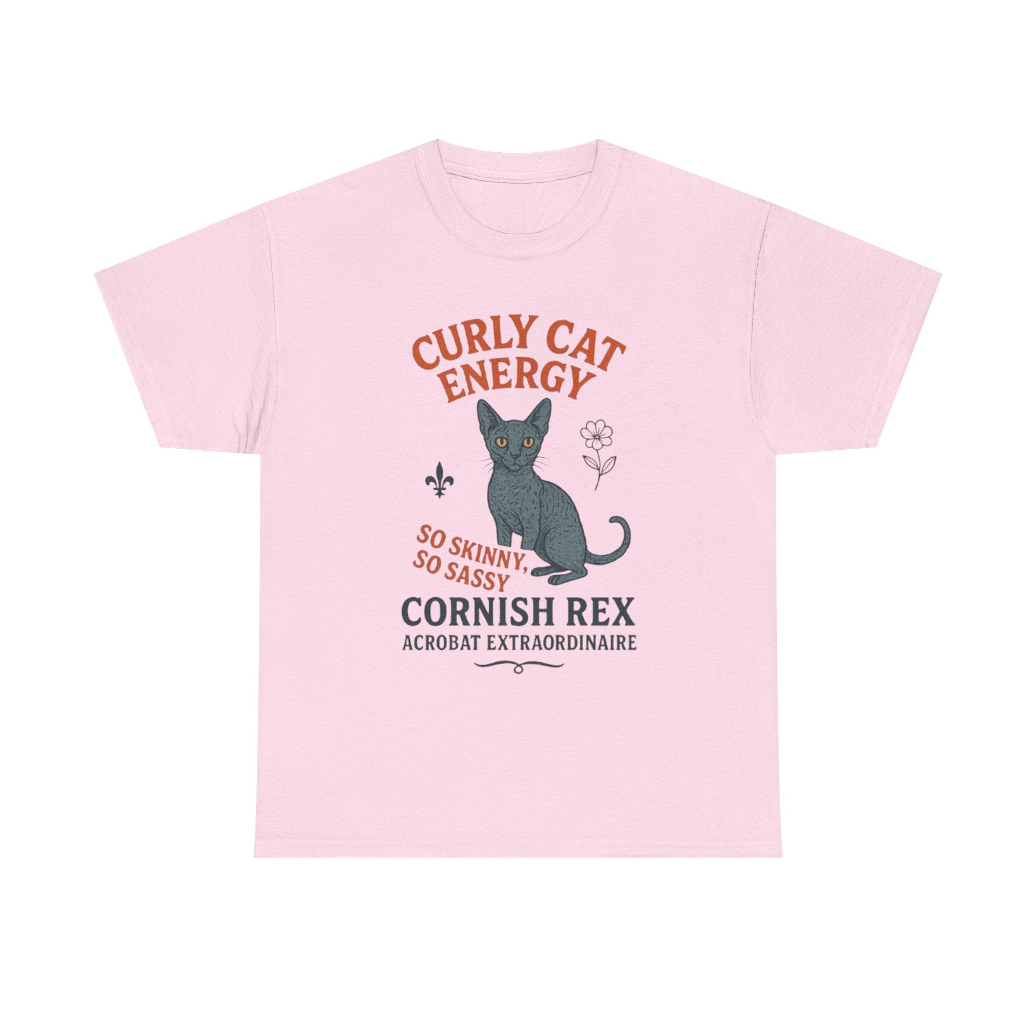 Curly Cat Energy Tee, Cute Cat Lover Shirt, Fun Gift for Pet Owners, Sassy Cat T-Shirt, Perfect for Birthdays or Holidays