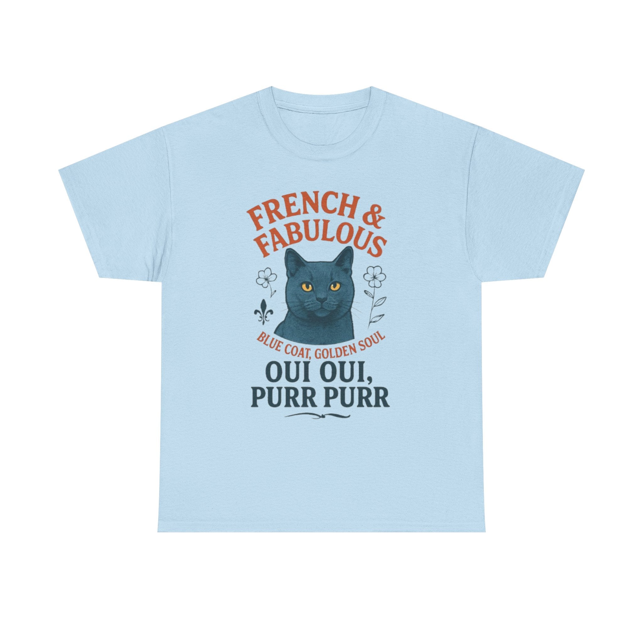 French & Fabulous Cat T-Shirt, Cute Cat Tee, Fun Gift for Cat Lovers, Animal Lover Tee, Unique Cat Apparel