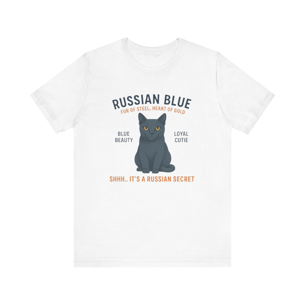 Russian Blue Cat Tee Shirt - Cat Lover Gift, Cute Cat Apparel, Pet Owner Shirt, Animal Lover Top, Funny Cat Humor T-shirt