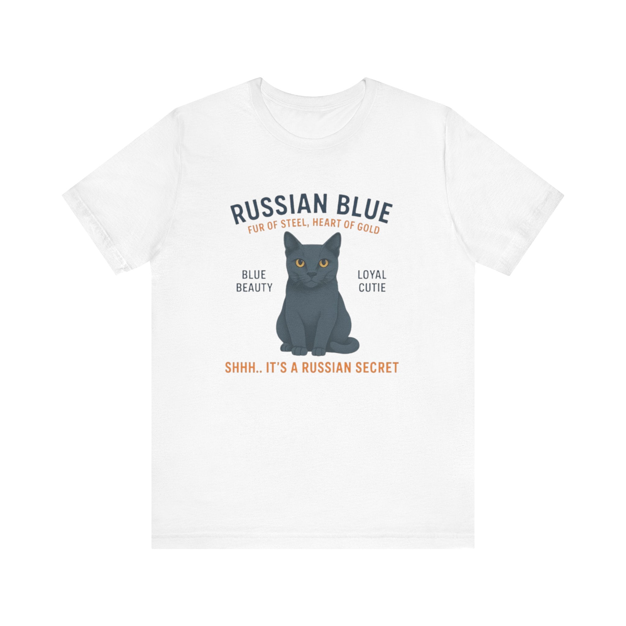 Russian Blue Cat Tee Shirt - Cat Lover Gift, Cute Cat Apparel, Pet Owner Shirt, Animal Lover Top, Funny Cat Humor T-shirt