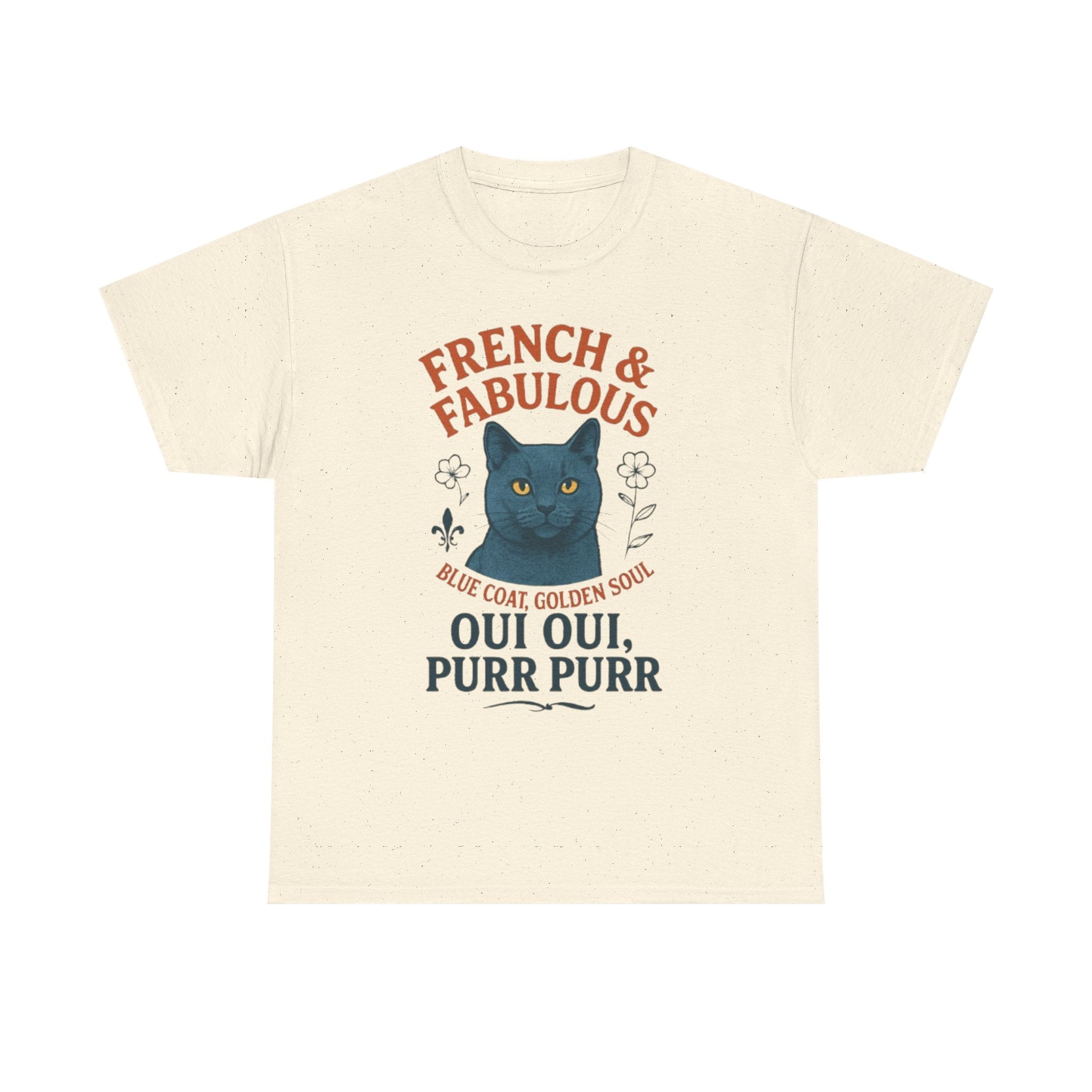 French & Fabulous Cat T-Shirt, Cute Cat Tee, Fun Gift for Cat Lovers, Animal Lover Tee, Unique Cat Apparel