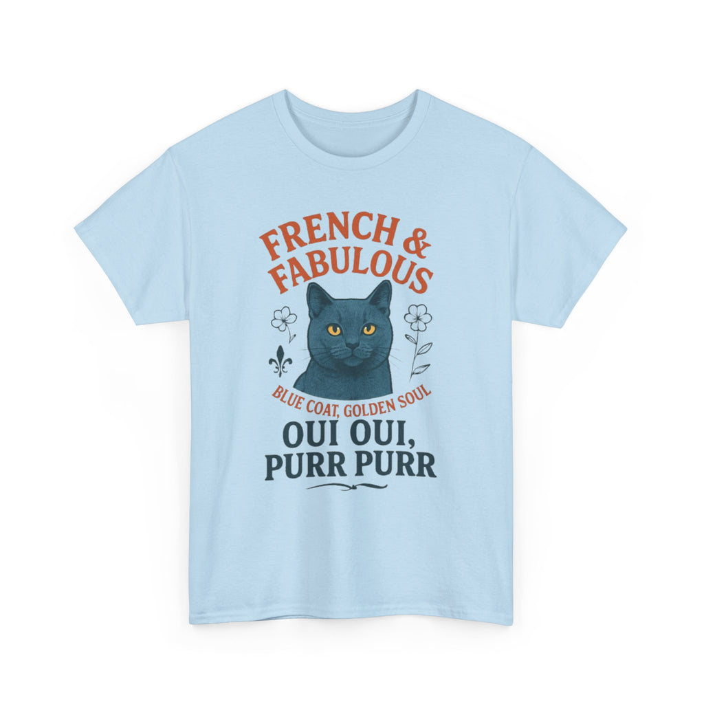 French & Fabulous Cat T-Shirt, Cute Cat Tee, Fun Gift for Cat Lovers, Animal Lover Tee, Unique Cat Apparel