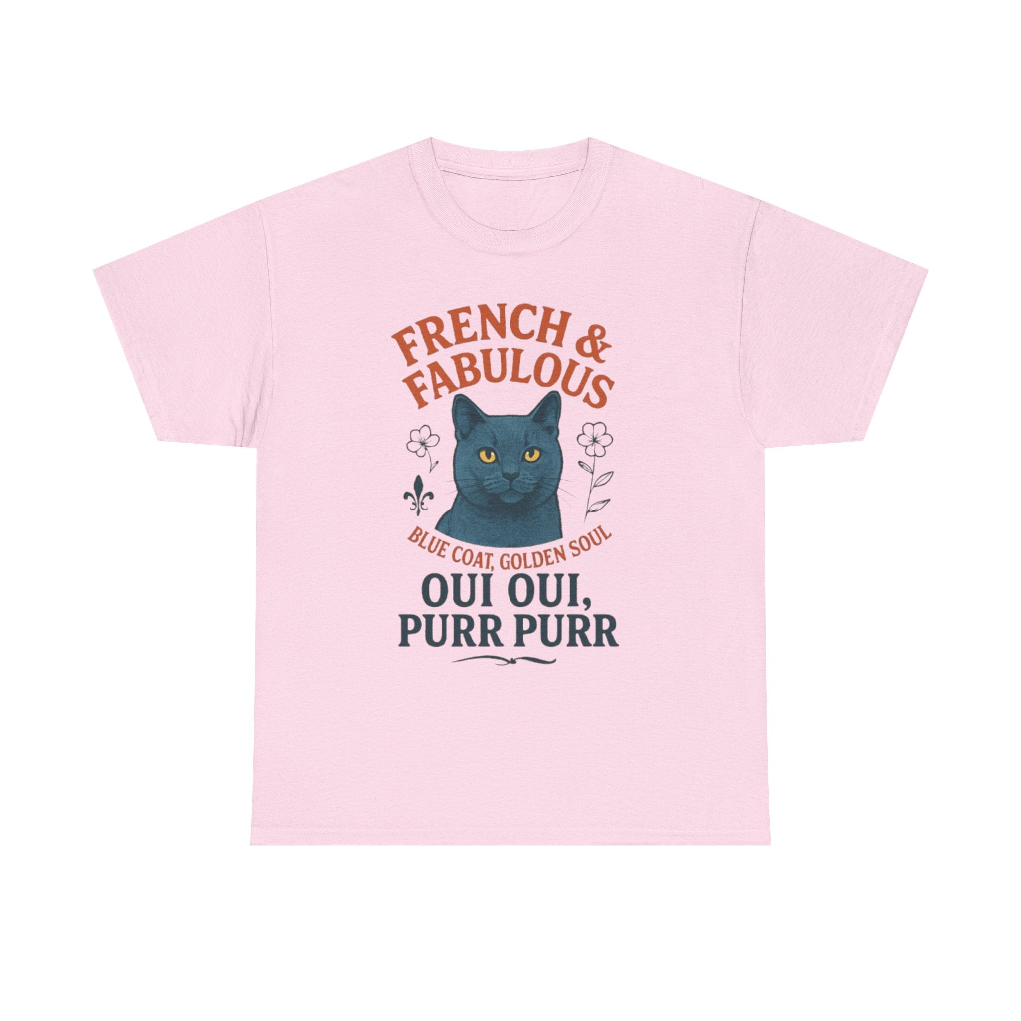 French & Fabulous Cat T-Shirt, Cute Cat Tee, Fun Gift for Cat Lovers, Animal Lover Tee, Unique Cat Apparel