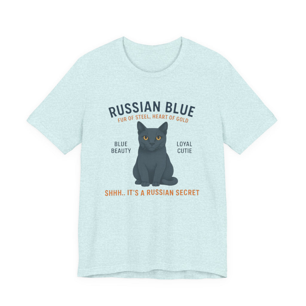 Russian Blue Cat Tee Shirt - Cat Lover Gift, Cute Cat Apparel, Pet Owner Shirt, Animal Lover Top, Funny Cat Humor T-shirt