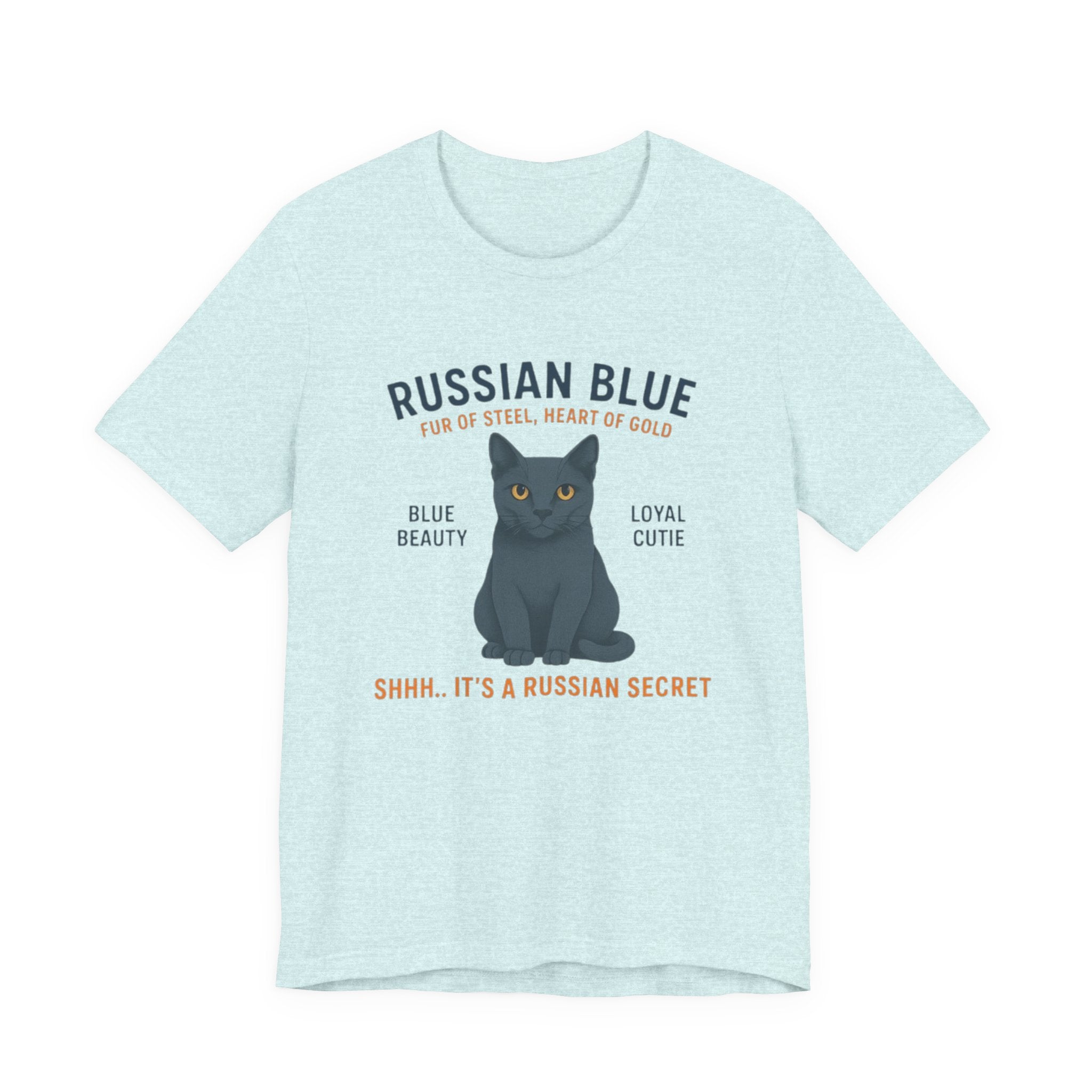 Russian Blue Cat Tee Shirt - Cat Lover Gift, Cute Cat Apparel, Pet Owner Shirt, Animal Lover Top, Funny Cat Humor T-shirt