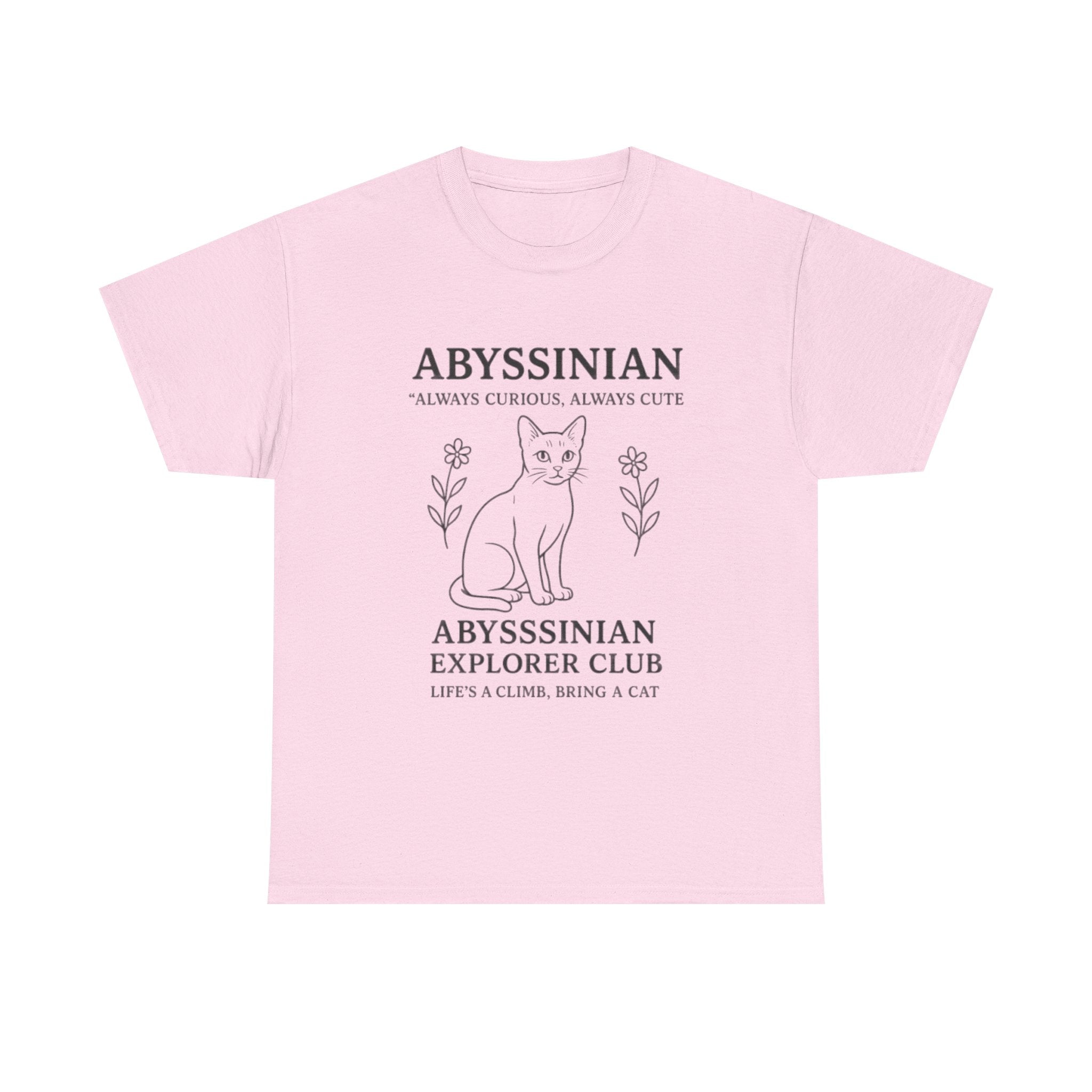 Abyssinian Explorer Club Tee, Cat Lover Shirt, Gift for Cat Parents, Unisex T-Shirt, Cute Cat Apparel, Pet Lover Outfit