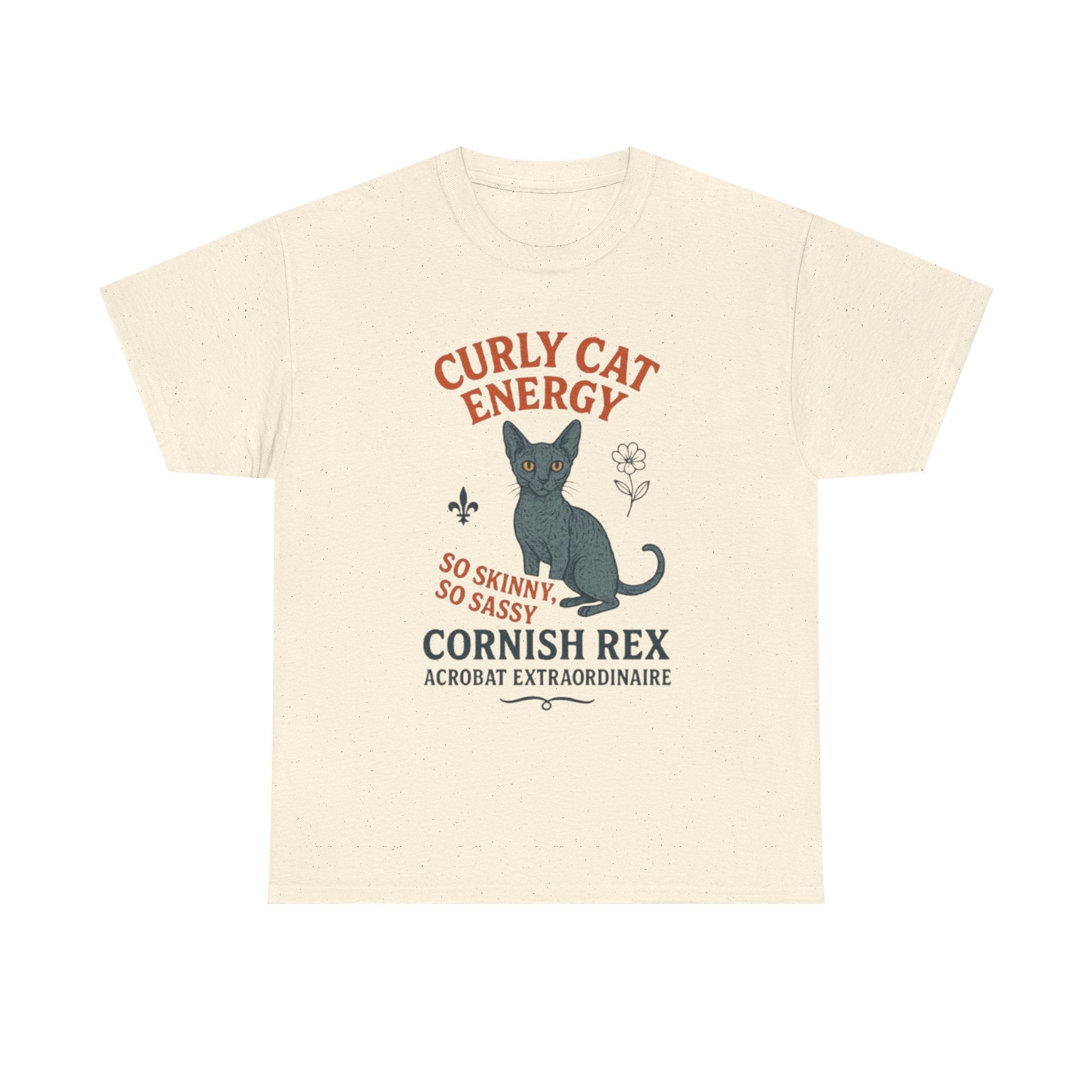 Curly Cat Energy Tee, Cute Cat Lover Shirt, Fun Gift for Pet Owners, Sassy Cat T-Shirt, Perfect for Birthdays or Holidays