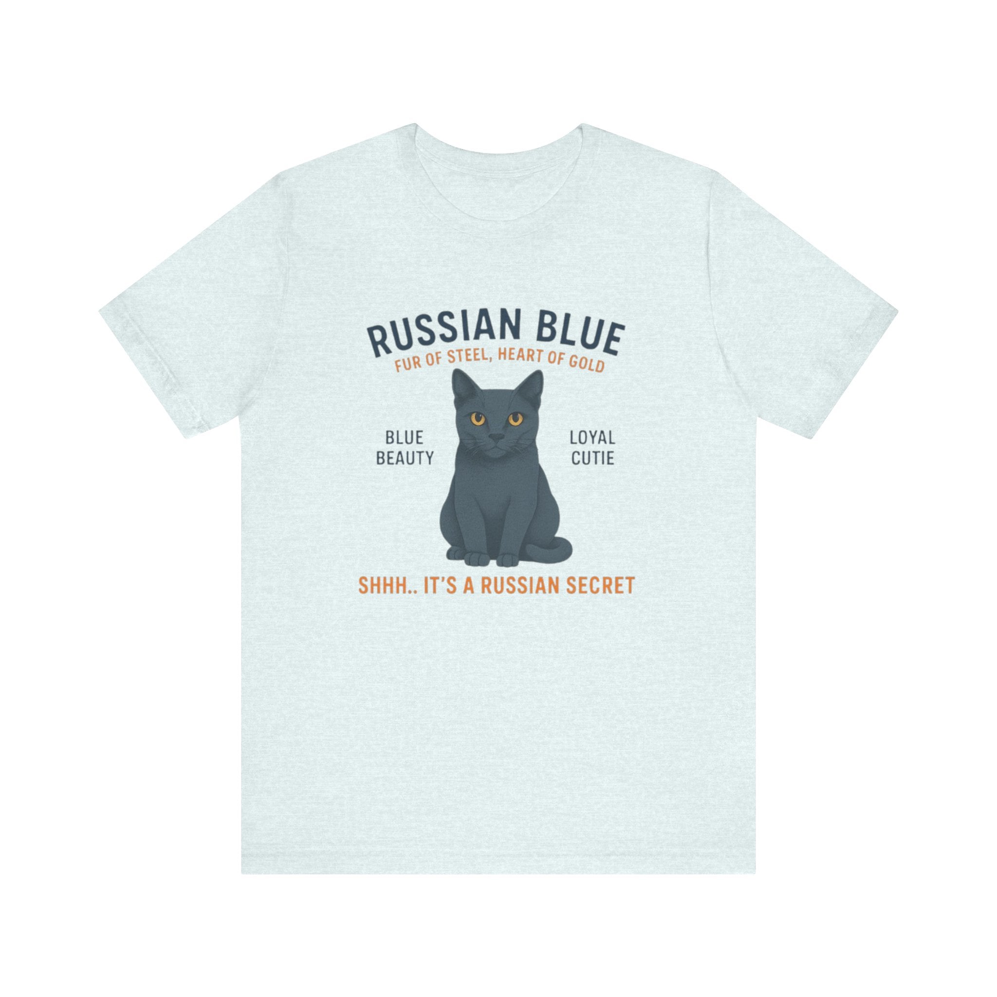 Russian Blue Cat Tee Shirt - Cat Lover Gift, Cute Cat Apparel, Pet Owner Shirt, Animal Lover Top, Funny Cat Humor T-shirt