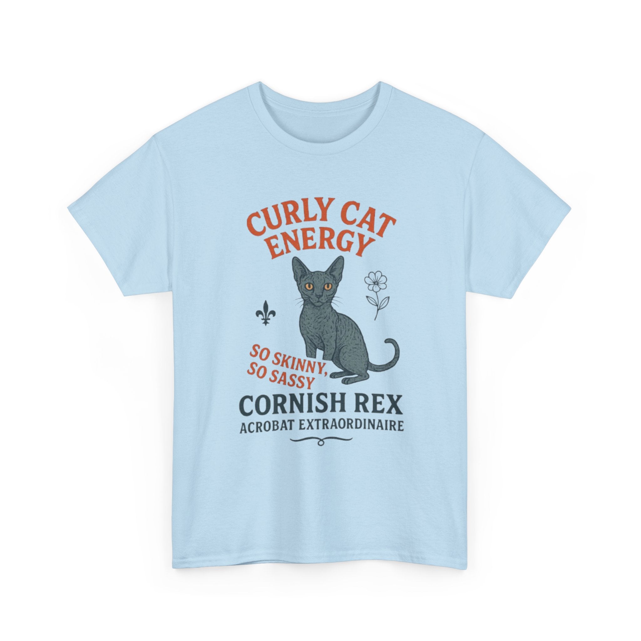 Curly Cat Energy Tee, Cute Cat Lover Shirt, Fun Gift for Pet Owners, Sassy Cat T-Shirt, Perfect for Birthdays or Holidays