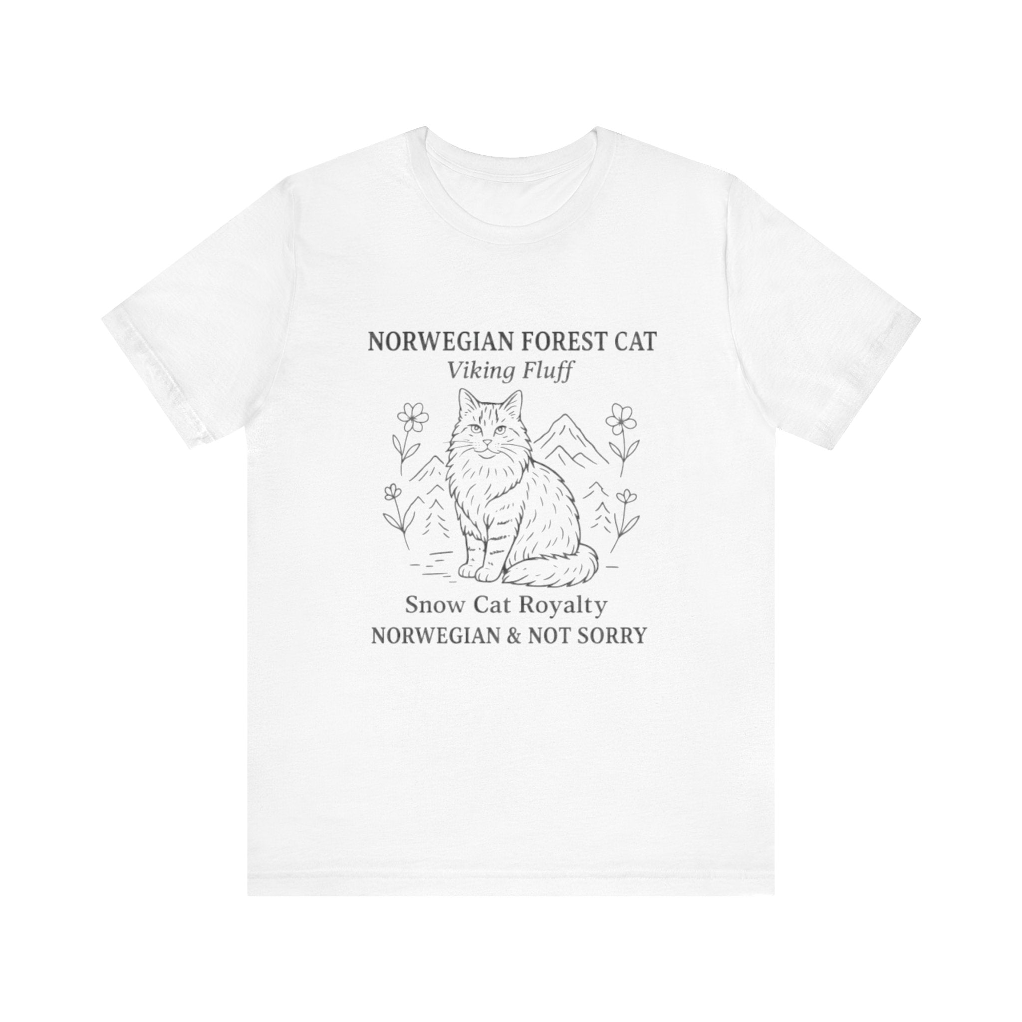 Norwegian Forest Cat Tee, Cozy Cat Lover Shirt, Unisex Vintage Animal Graphic T-Shirt, Gifts for Cat Lovers, Fun Cat Royalty Apparel