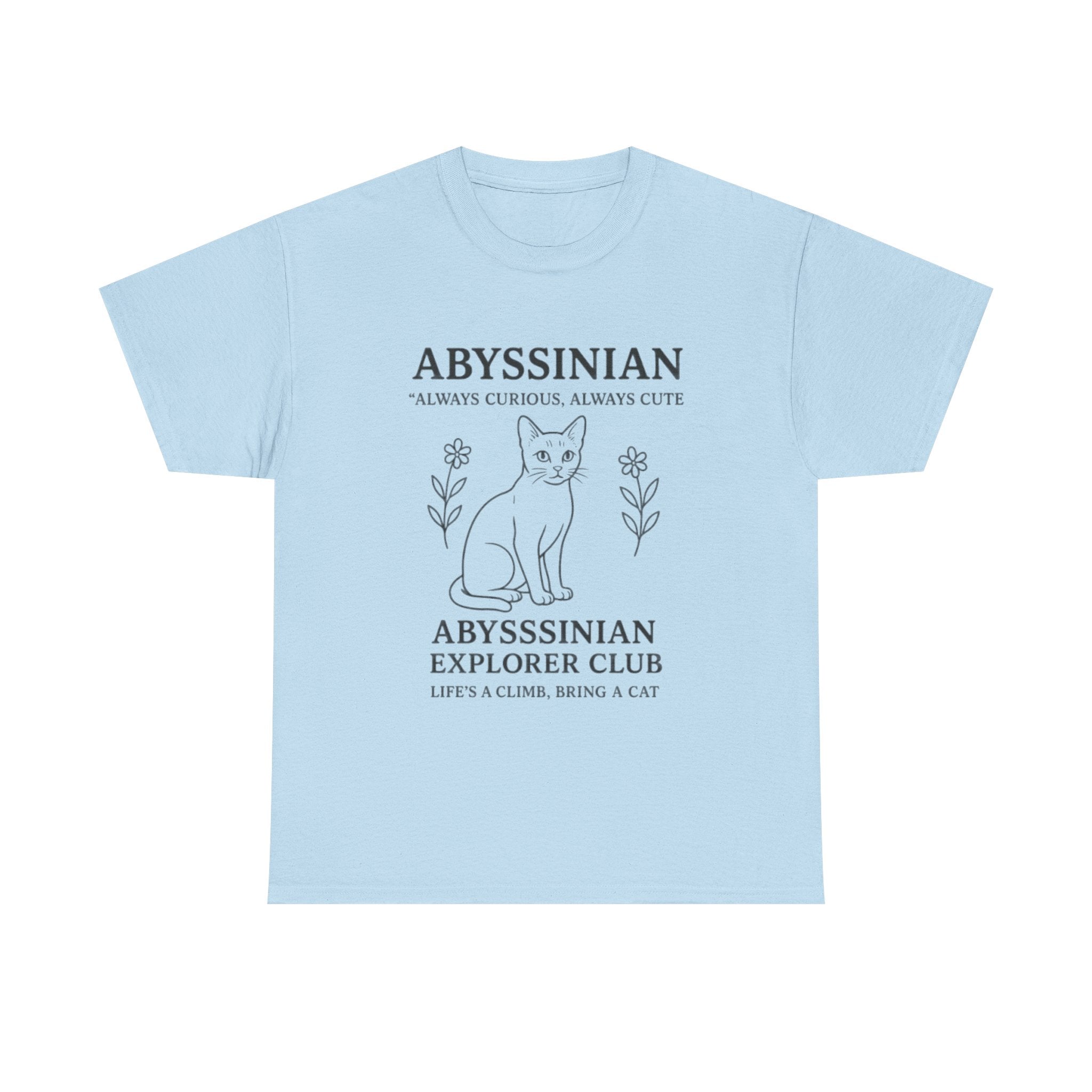 Abyssinian Explorer Club Tee, Cat Lover Shirt, Gift for Cat Parents, Unisex T-Shirt, Cute Cat Apparel, Pet Lover Outfit