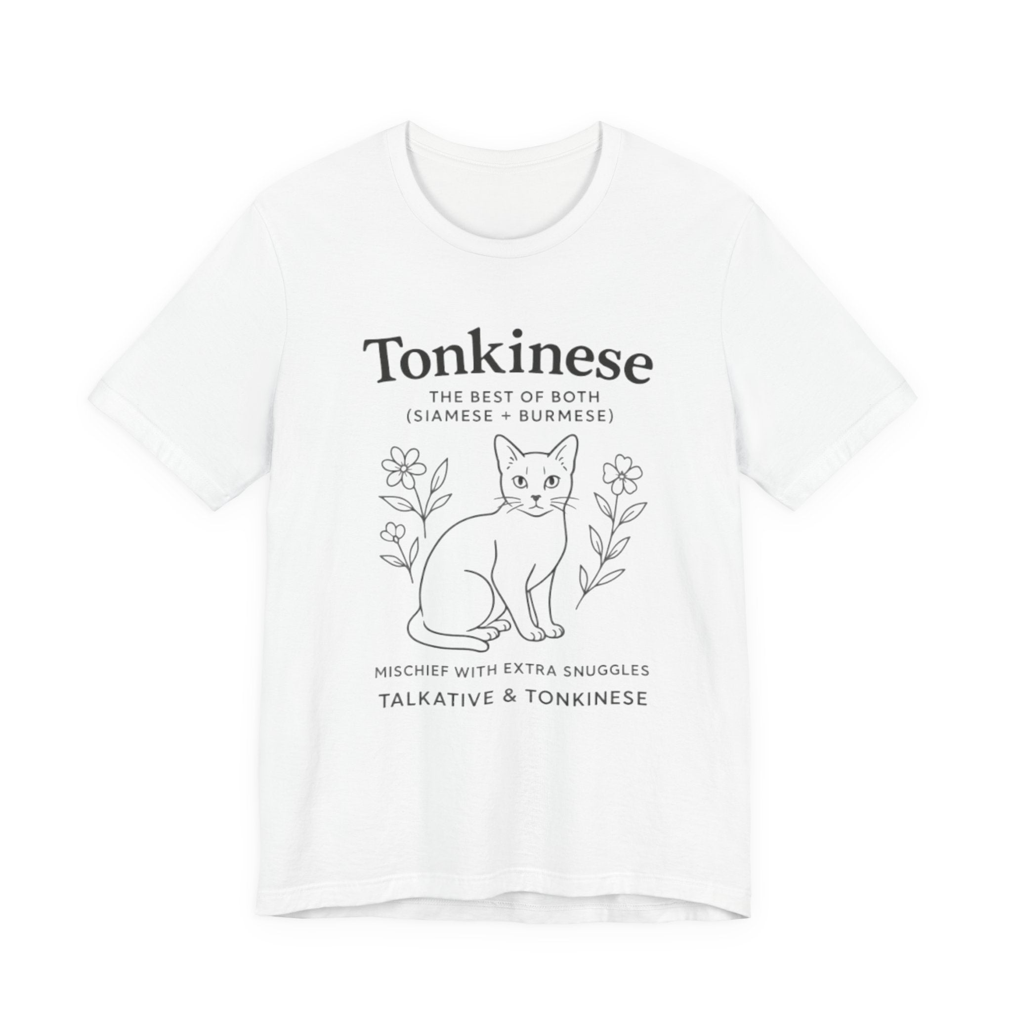 T-Shirts for Cat Lovers, Tonkinese Design Tee, Cute Animal Graphic Shirt, Gift for Cat Owners, Casual Pets Tee, Unisex Pet Lover's Top
