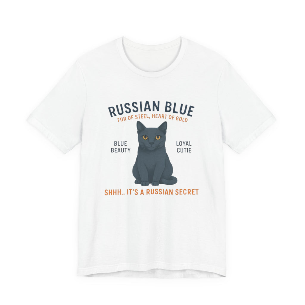 Russian Blue Cat Tee Shirt - Cat Lover Gift, Cute Cat Apparel, Pet Owner Shirt, Animal Lover Top, Funny Cat Humor T-shirt