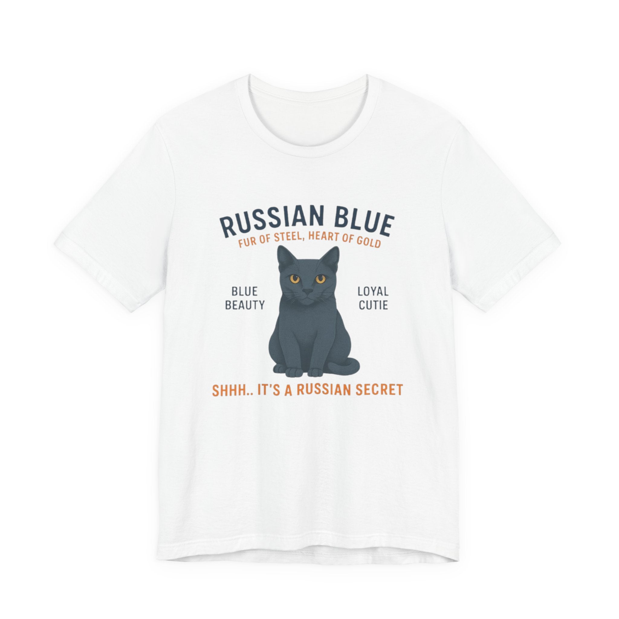 Russian Blue Cat Tee Shirt - Cat Lover Gift, Cute Cat Apparel, Pet Owner Shirt, Animal Lover Top, Funny Cat Humor T-shirt