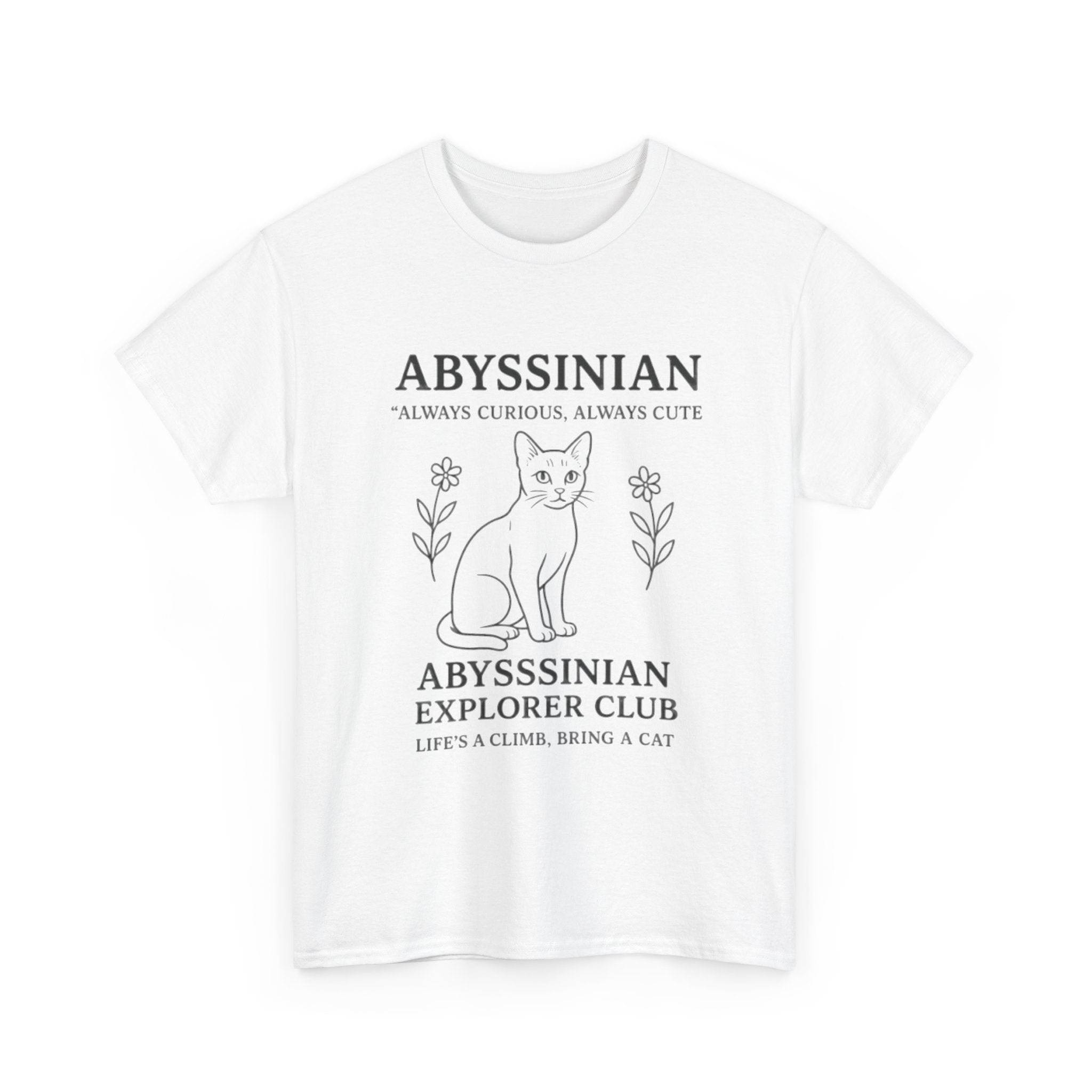 Abyssinian Explorer Club Tee, Cat Lover Shirt, Gift for Cat Parents, Unisex T-Shirt, Cute Cat Apparel, Pet Lover Outfit