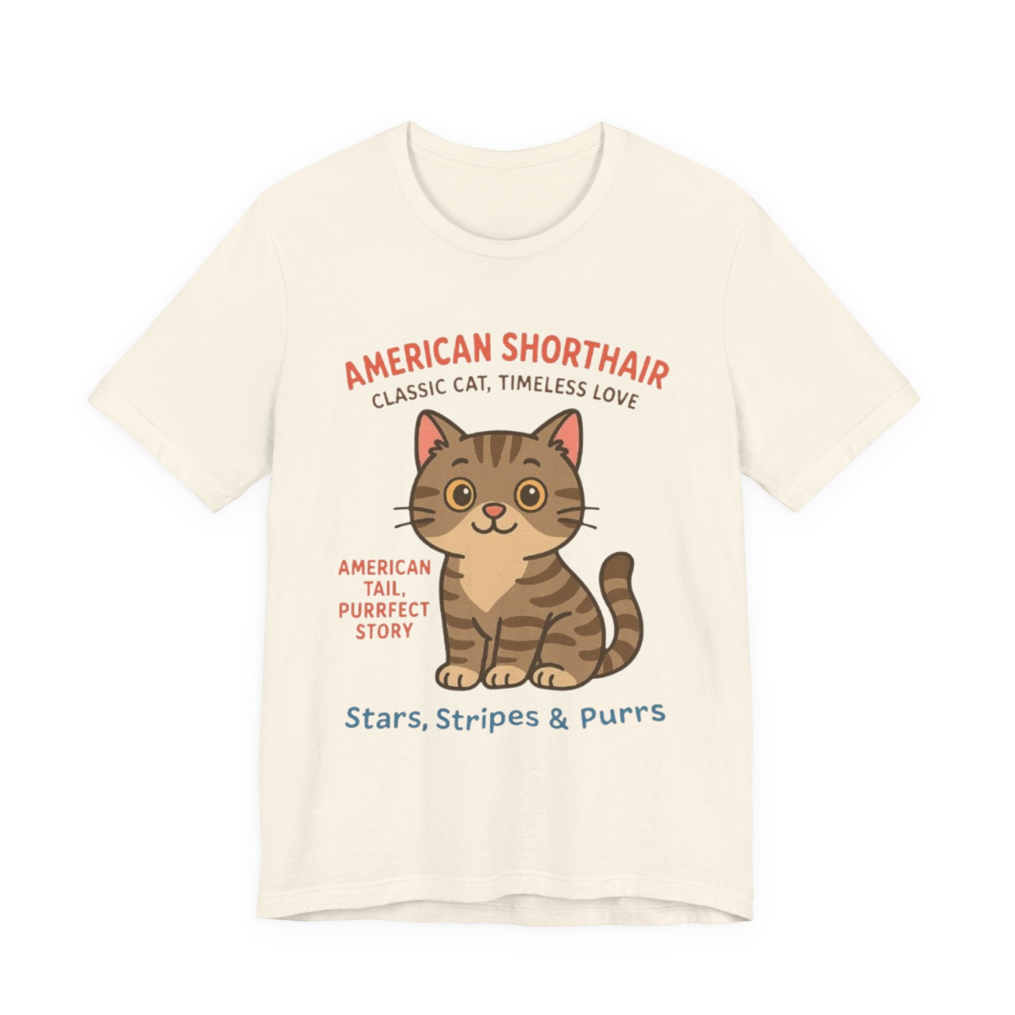 Cute Cat Graphic Tee, American Shorthair Shirt, Purrfect Gift for Cat Lovers, Funny Cat Lovers T-Shirt, Casual Wear, Pet Owner Apparel