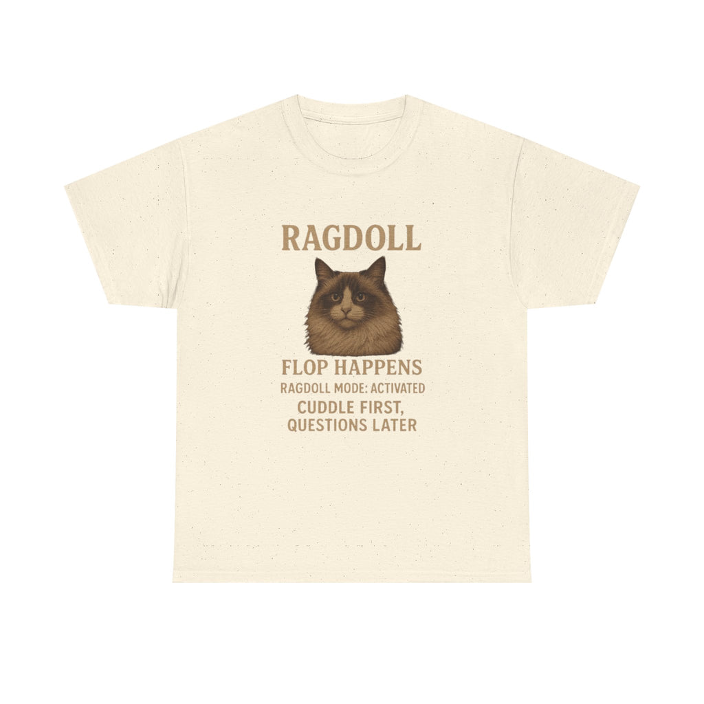 Ragdoll Cat Humor Tee, Pet Lover T-Shirt, Funny Cat Gift, Unisex Cotton Shirt, Cuddle Mode Activated Quote