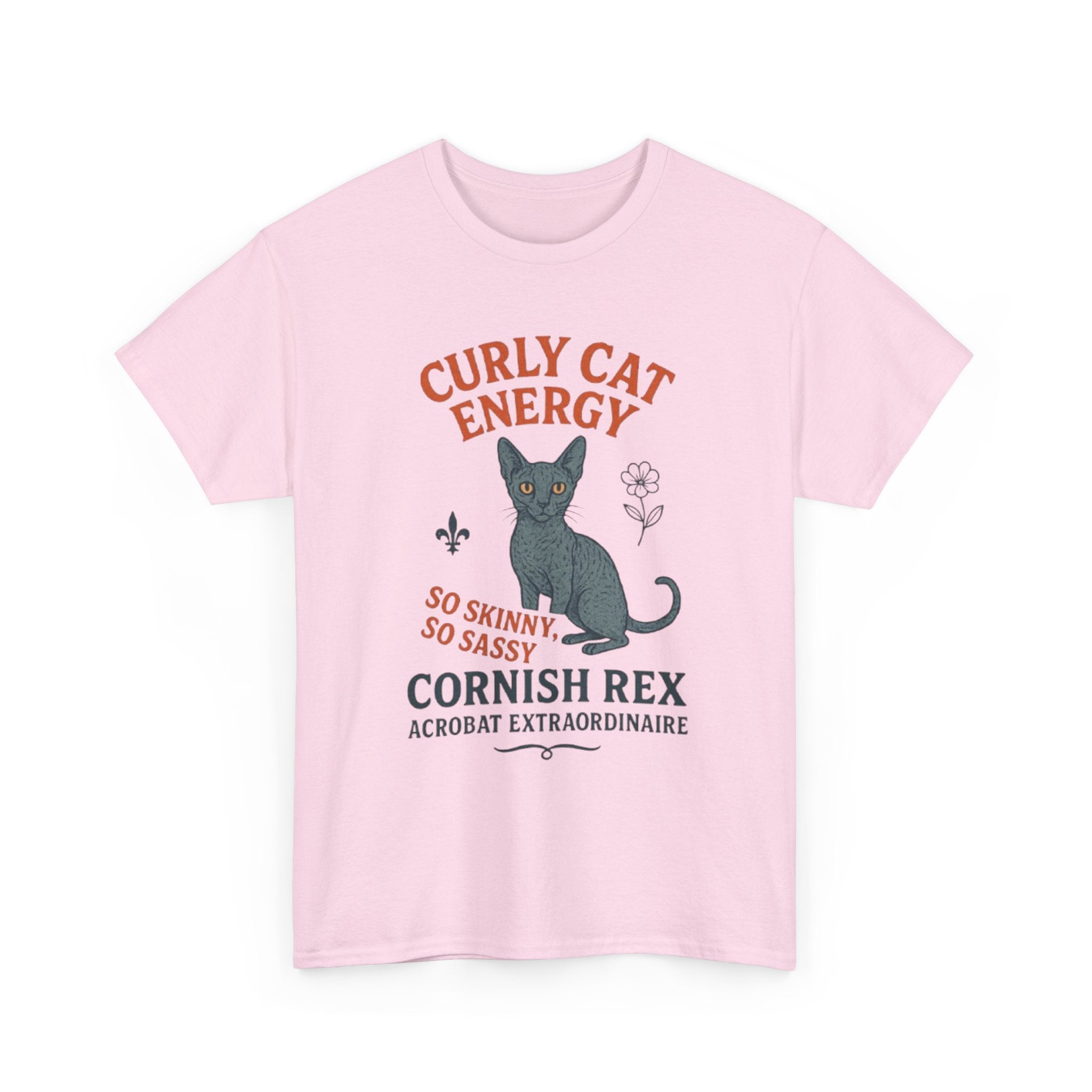 Curly Cat Energy Tee, Cute Cat Lover Shirt, Fun Gift for Pet Owners, Sassy Cat T-Shirt, Perfect for Birthdays or Holidays