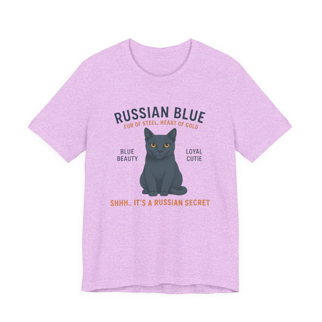 Russian Blue Cat Tee Shirt - Cat Lover Gift, Cute Cat Apparel, Pet Owner Shirt, Animal Lover Top, Funny Cat Humor T-shirt