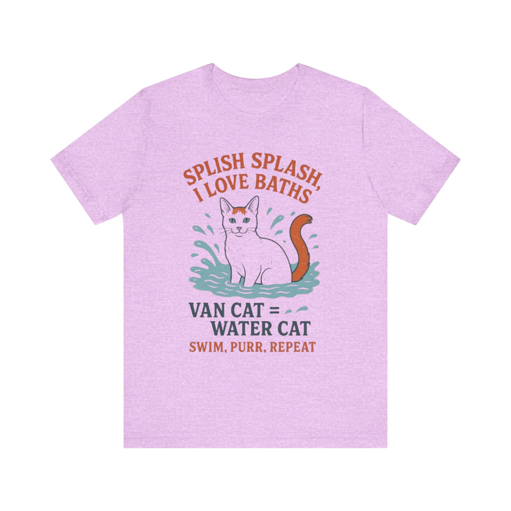 Playful Cat Lover Tee: Splish Splash I Love Baths, Fun Gifts for Pet Owners, Cat Mom Shirt, Animal Lover Apparel, Unique Birthday Gift