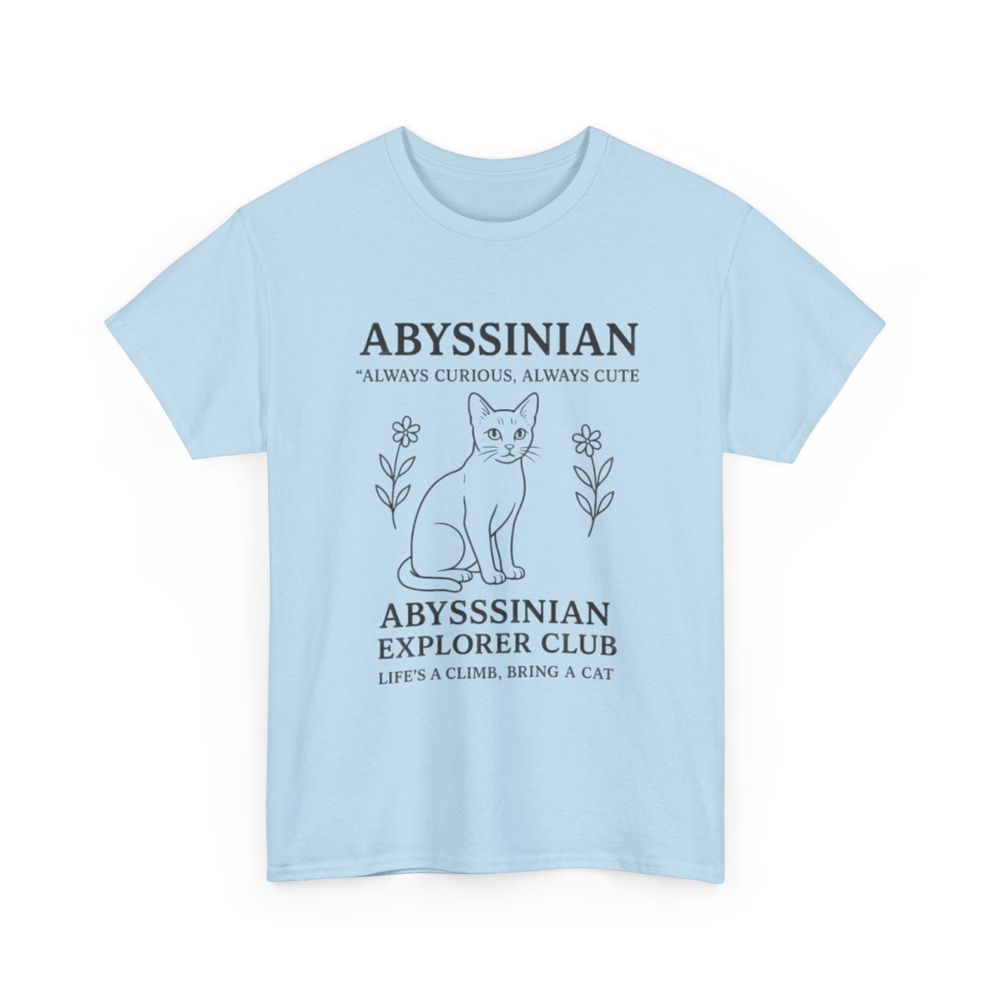 Abyssinian Explorer Club Tee, Cat Lover Shirt, Gift for Cat Parents, Unisex T-Shirt, Cute Cat Apparel, Pet Lover Outfit