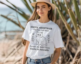 Exotic Shorthair Cat Lover Tee, Unisex Jersey Short Sleeve Tee, Cute Cat Shirt, Gift for Cat Lovers, Feline Enthusiast Apparel