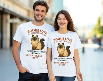Himmie Love Cat Tee, Funny Cat Shirt, Pet Lover Gift, Cotton T-Shirt for Cat Owners, Birthday Gift for Cat Lovers