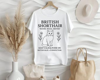 British Shorthair Cat Tee | Funny Cat Lover T-Shirt | Purrfect Gift | Pet Owner Apparel | Animal Lover Style | Casual Wear