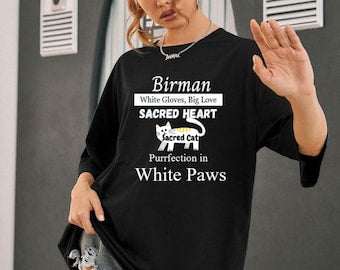 Birman Cat Love Unisex Tee, Cat Lover Gift, Cute Cat Shirt, Pet Parent T-Shirt, Birthday Present, Cute Animal Apparel